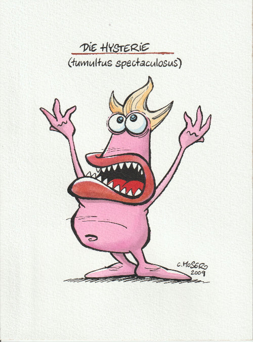Monster des Alltags: "Die Hysterie" Tusche/Aquarell