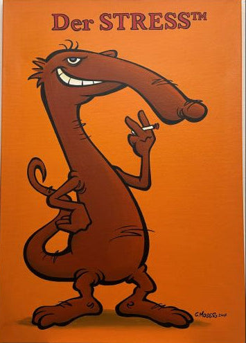 Monster des Alltags:  "Der Stress" Acryl auf Leinwand