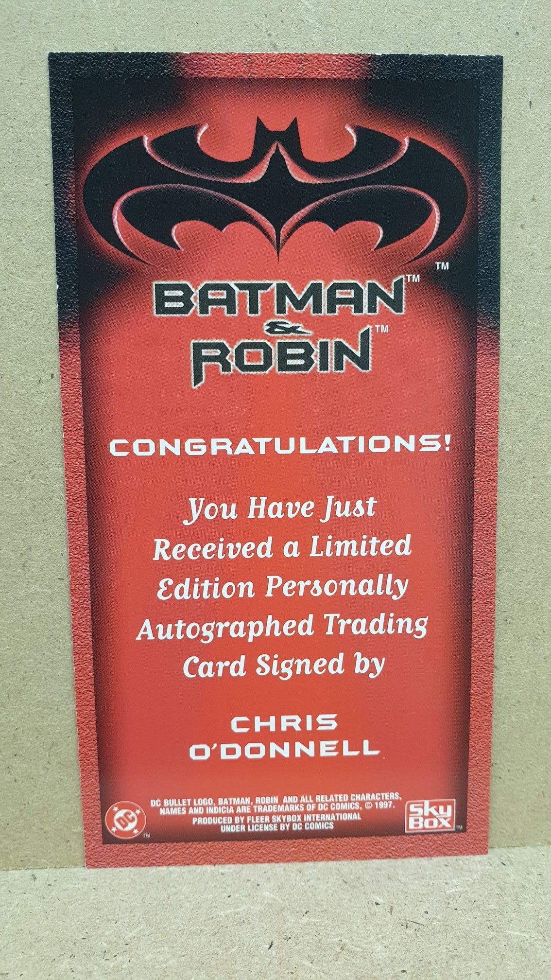 Autographed Trading Card: Robin/Chris o‘ Donnel