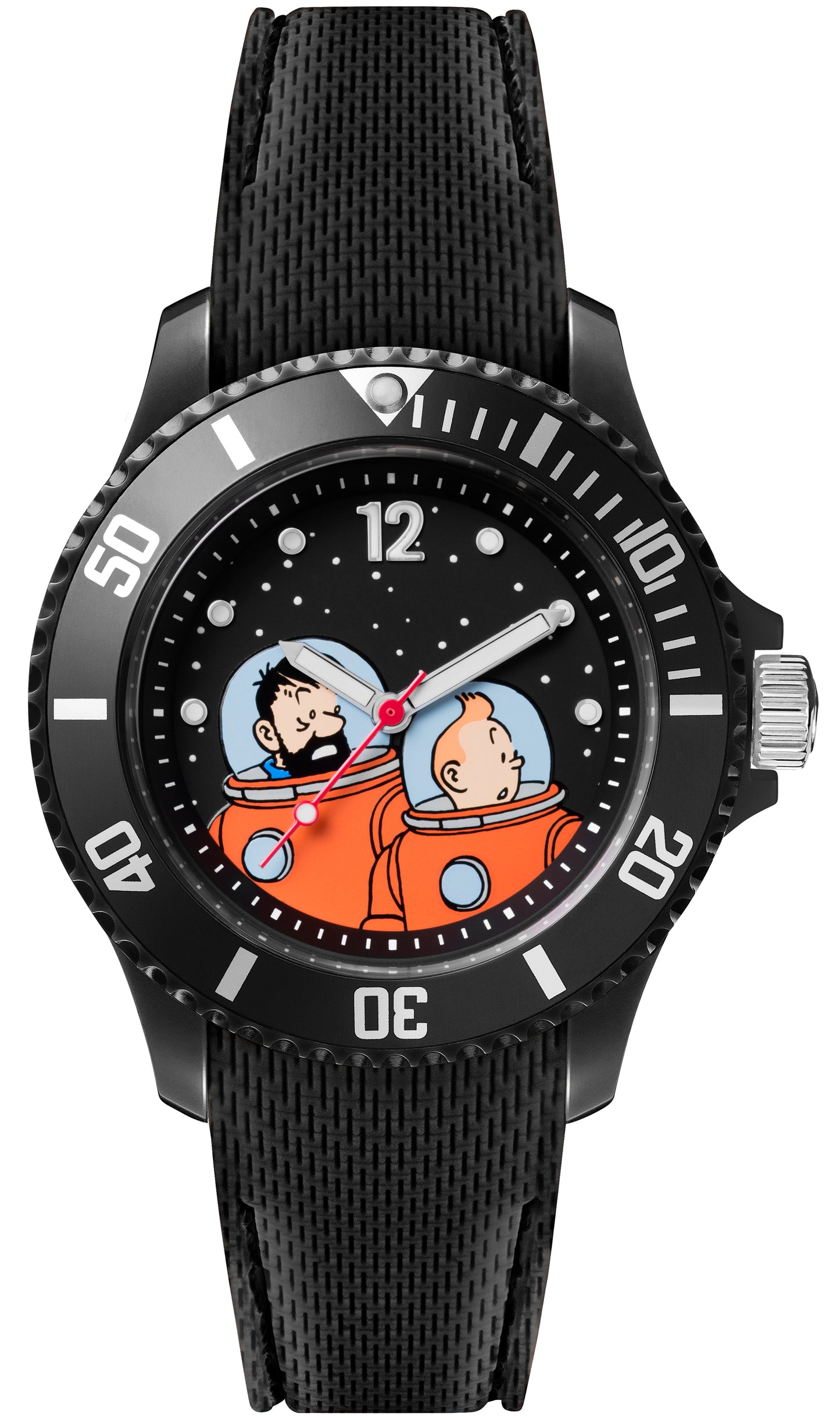 Tim und Struppi Armbanduhr Tim & Haddock Astronaut schwarz S