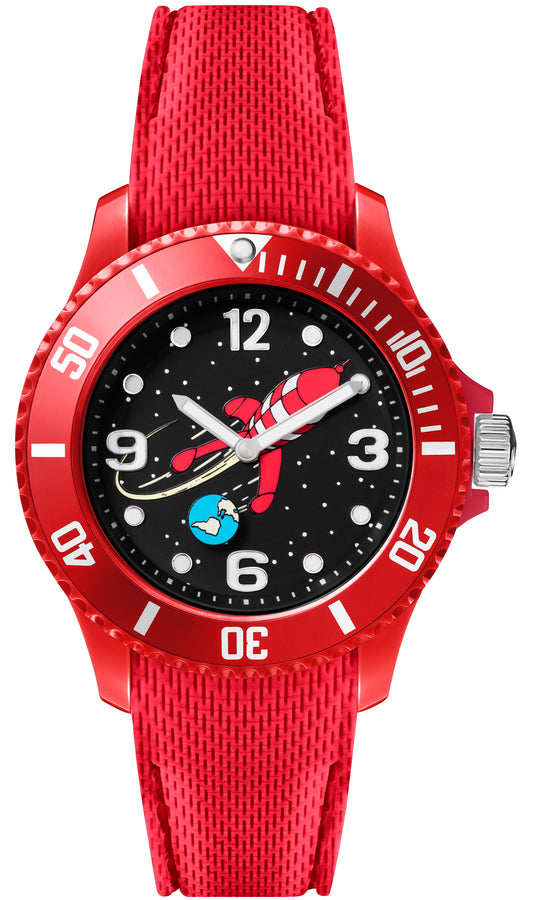 Tim und Struppi Armbanduhr Rakete rot S