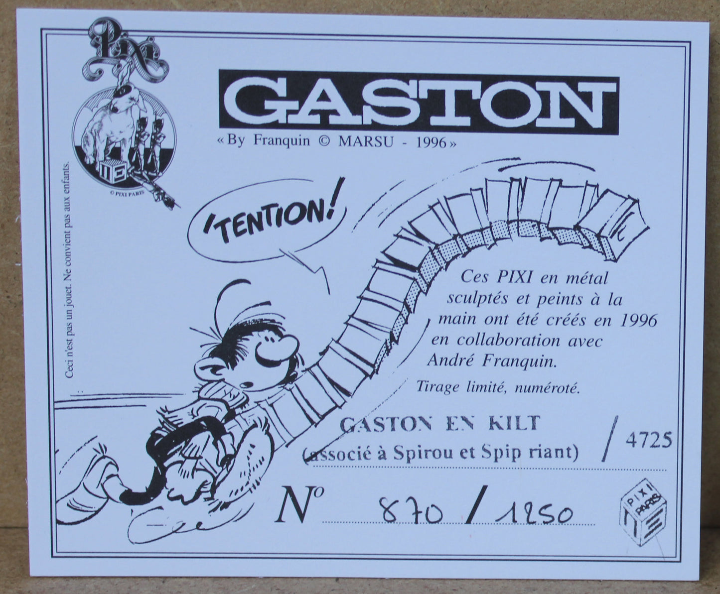 Gaston en Kilt ( Associé a Spiou et Spip riant )