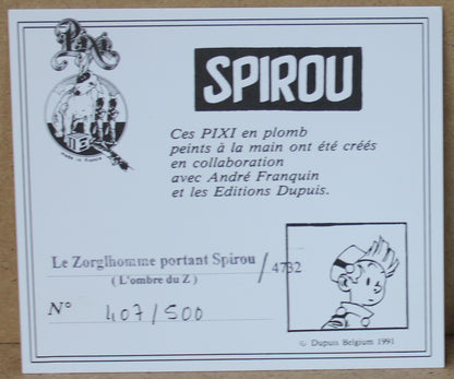 L’ombre du Z, Le Zorglhomme portant Spirou