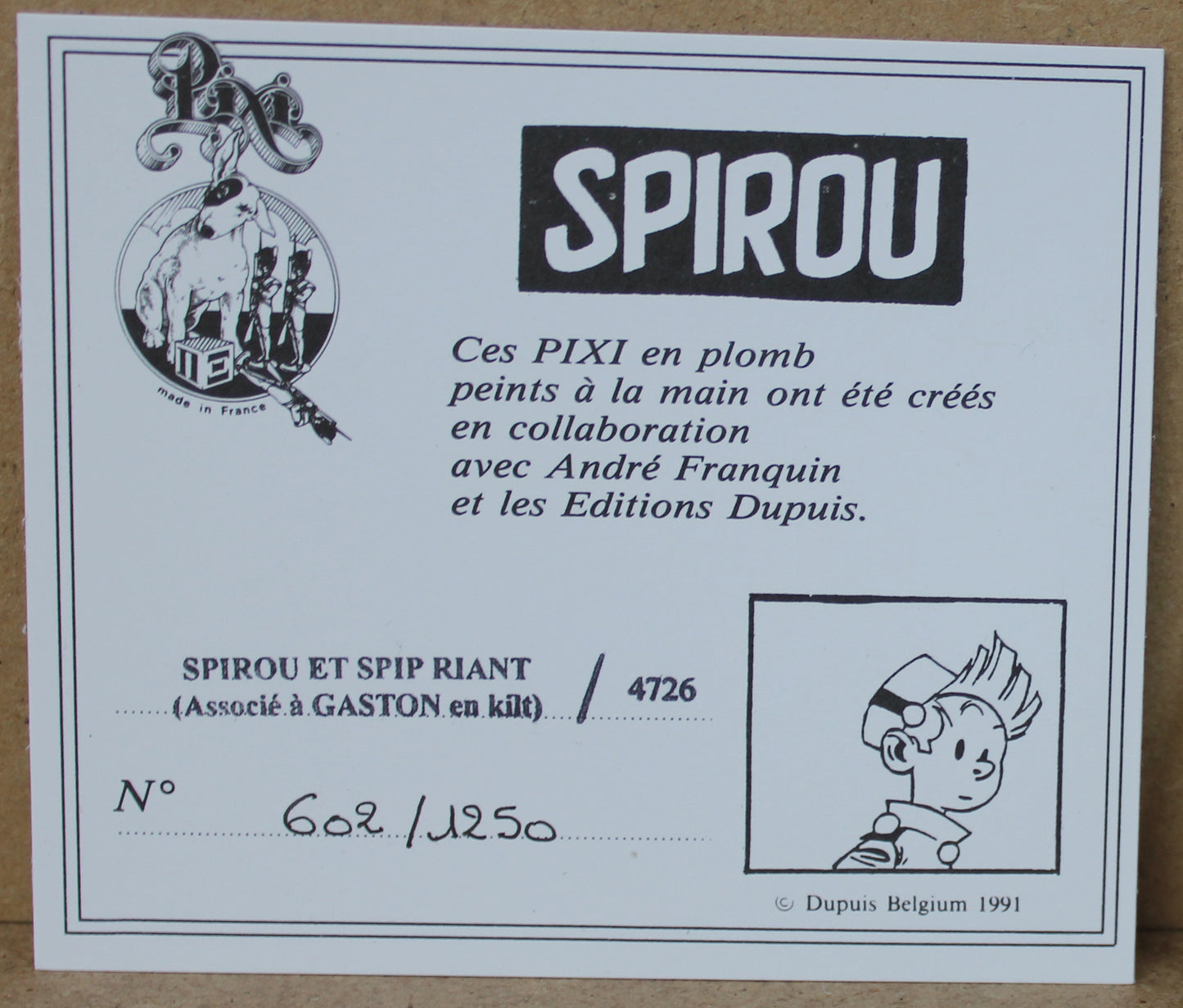 Spirou et Spip riant ( Associé a Gaston en kilt )