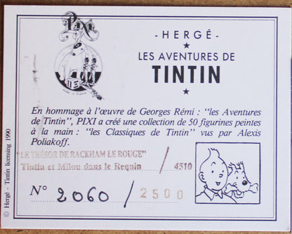 "Le Tresor De Rackam Le Rouge" Tintin et Milou dans le Requin ( ventre beige)