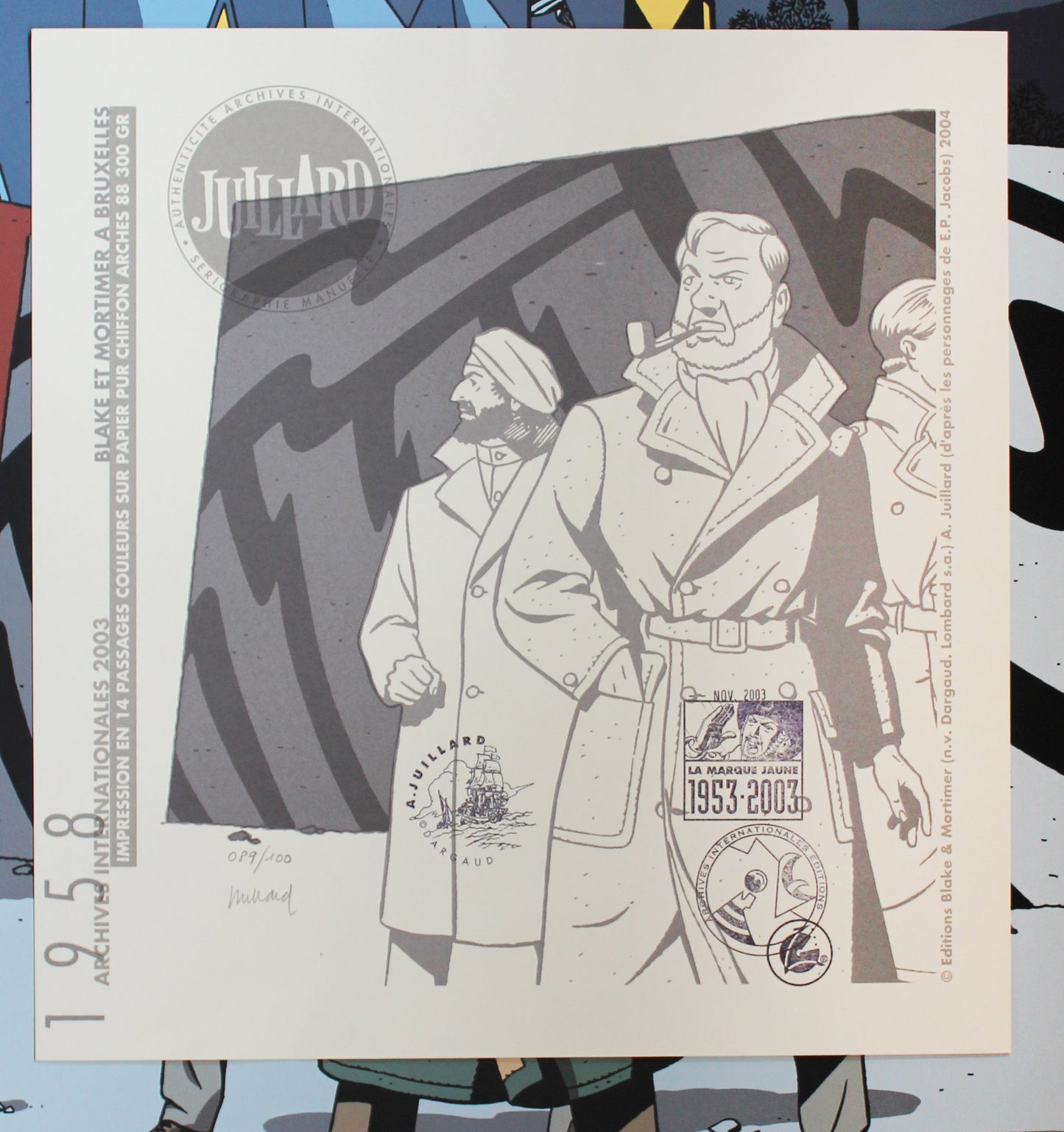 Blake und Mortimer a Bruxelles - Siebdruck von André Juillard