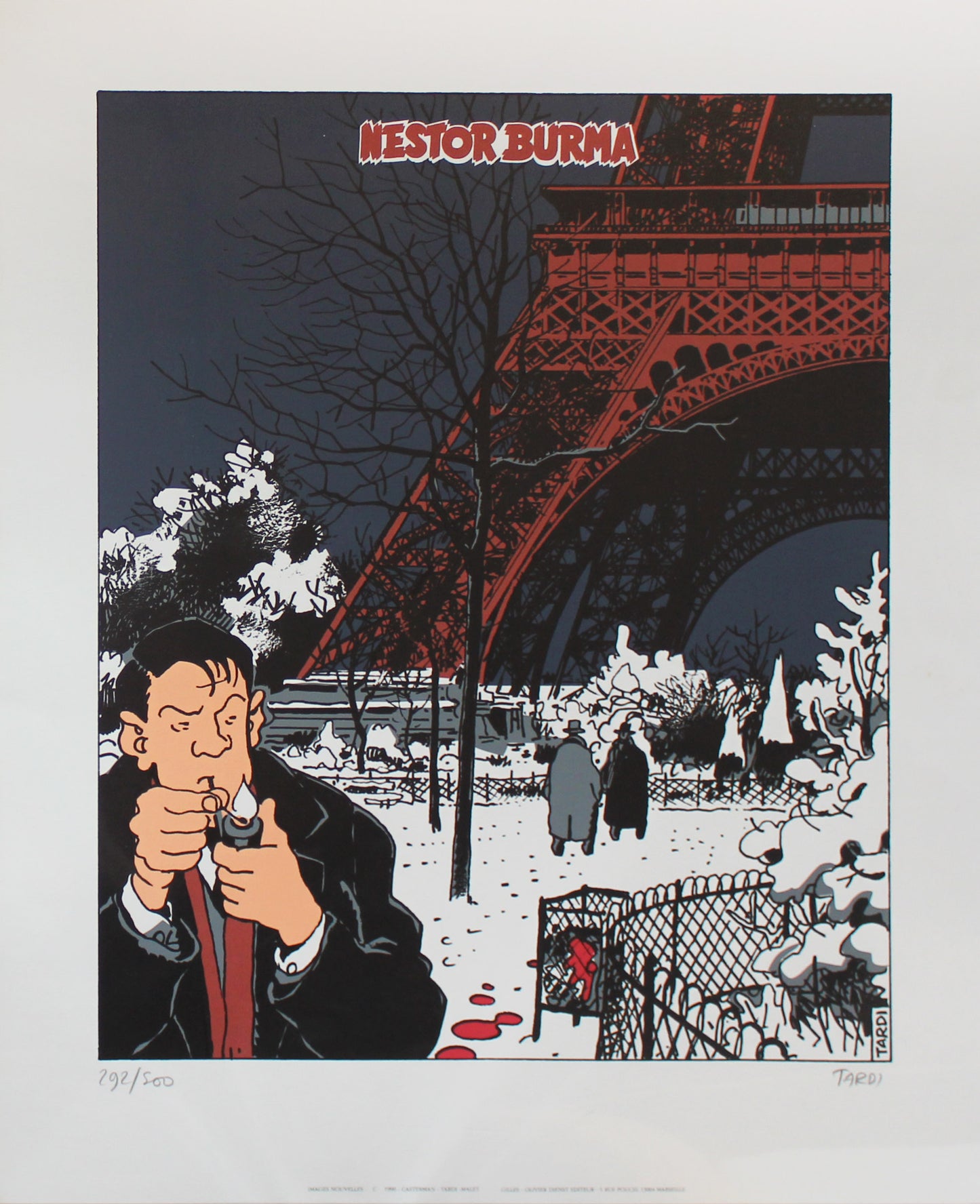 Nestor Burma - La tour Eiffel - Siebdruck von Jacques Tardi