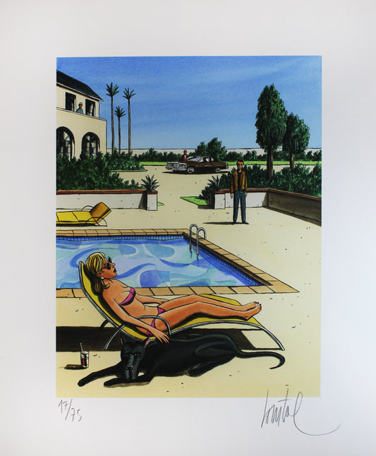 Black Dog - Siebdruck von Jacques Loustal