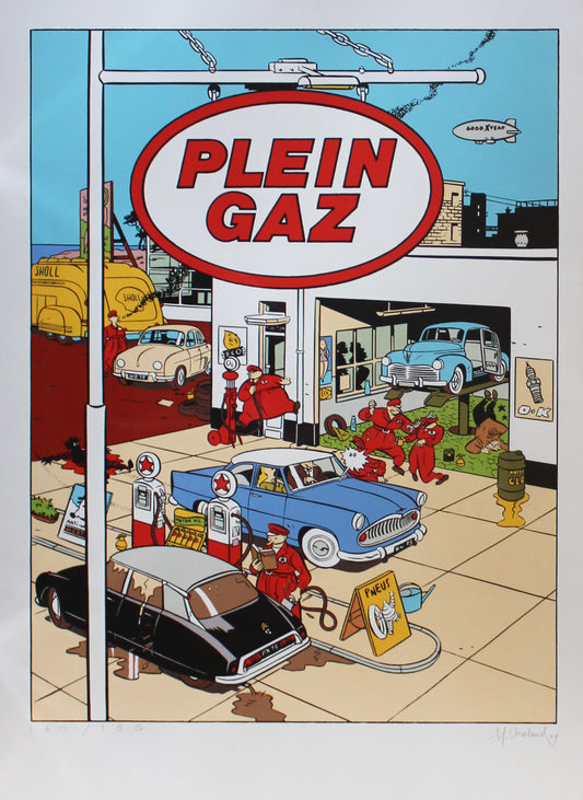 Plein Gaz - Siebdruck von Yves Chaland