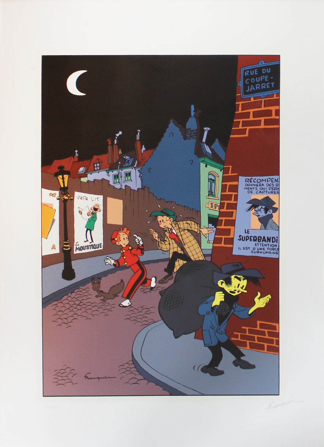 Spirou und der Superbandit- Siebdruck von André Franquin