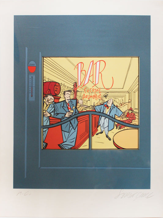 Bar Arumbaya - Siebdruck von Serge Clerc