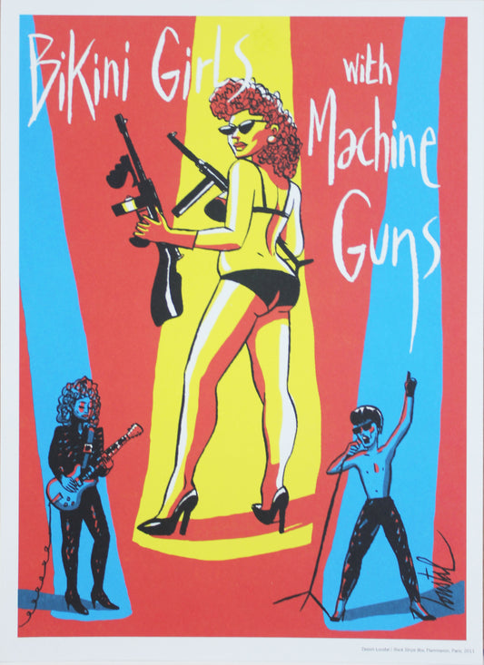 Bikini Girls with Machine Guns - Ex-Libris von Jacques Loustal