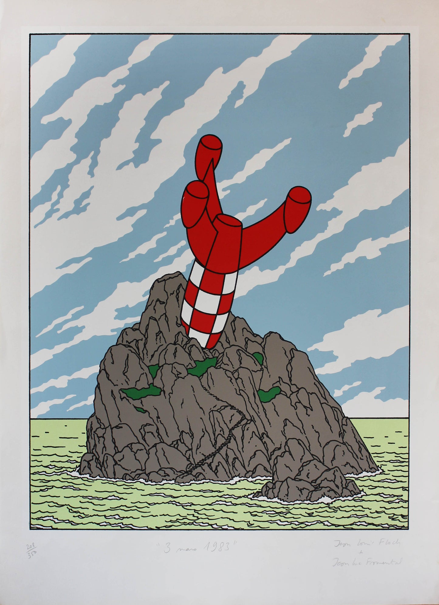 3 Mars 1983 Hommage an Hergé - Siebdruck von Floch