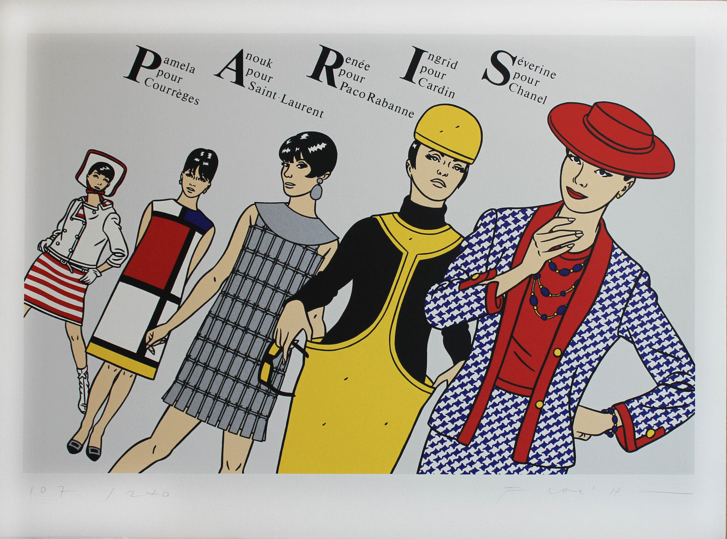 Paris Les grands couturiers - Siebdruck von Floc'h