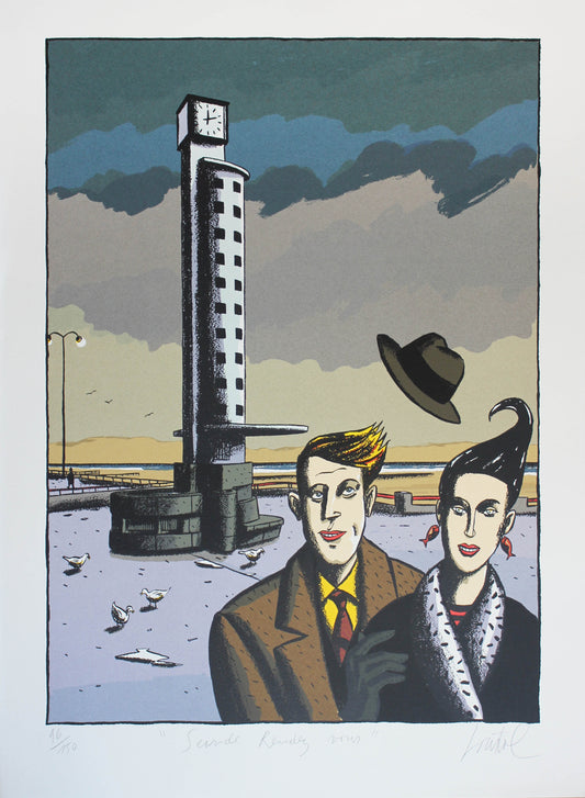 Seaside Rendez-vous - Siebdruck von Jacques Loustal