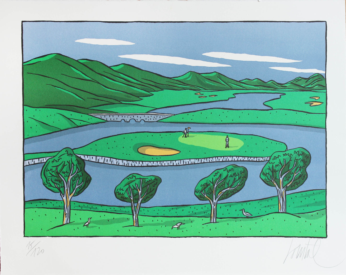 L'Ile au green - Siebdruck von Jacques Loustal