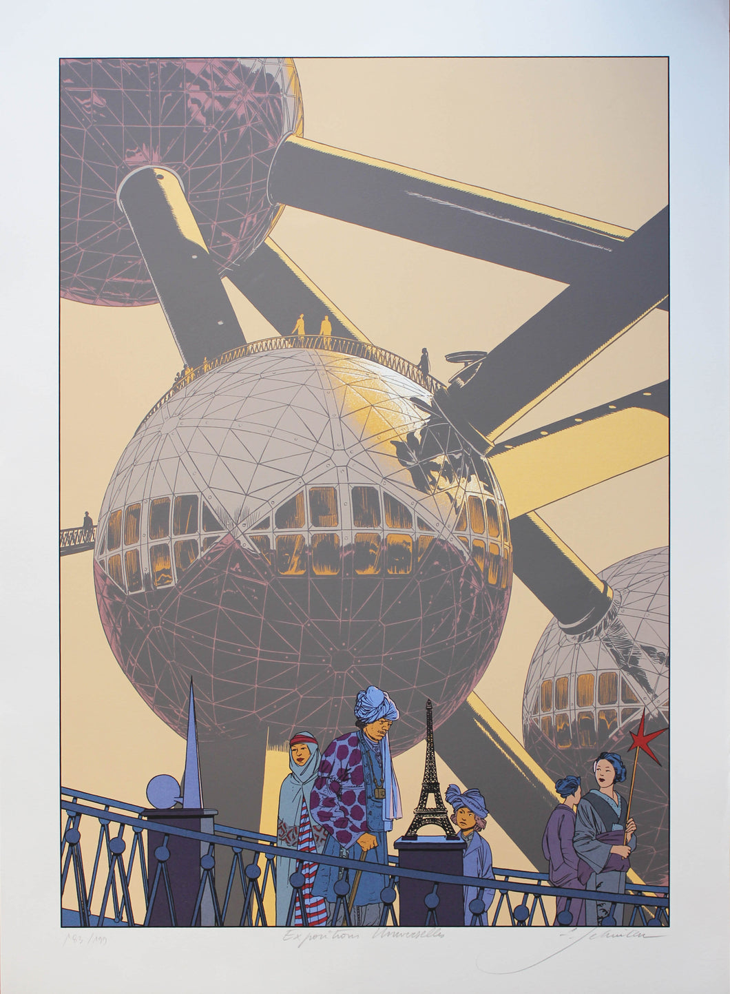 Atomium Expositions Universelles - Siebdruck von Francois Schuiten