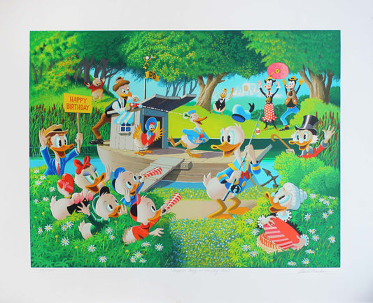 Surprise Party at Memory Pond - Serigraphie von Carl Barks